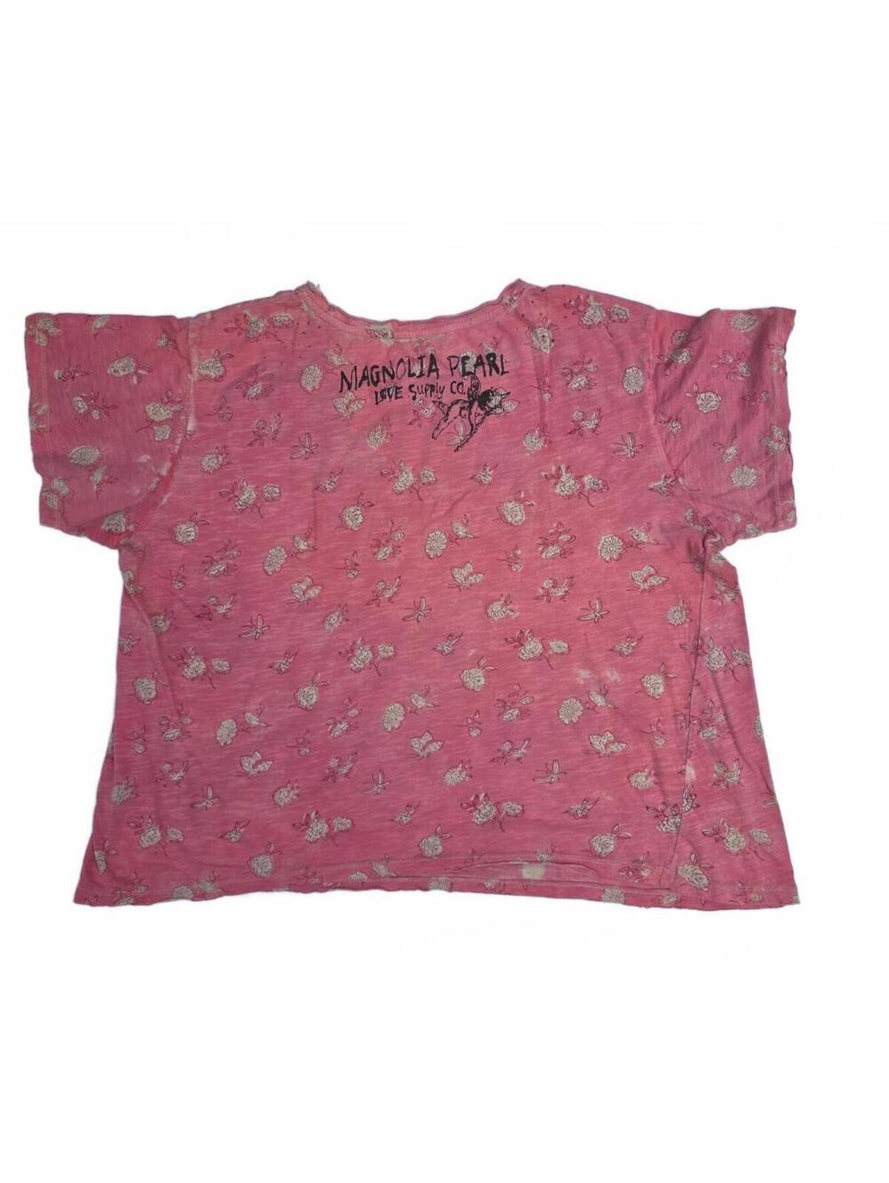 Magnolia Pearl Nectar Floral Boyfriend Tee in La Tuna- One Size Cotton - Picture 6 of 15